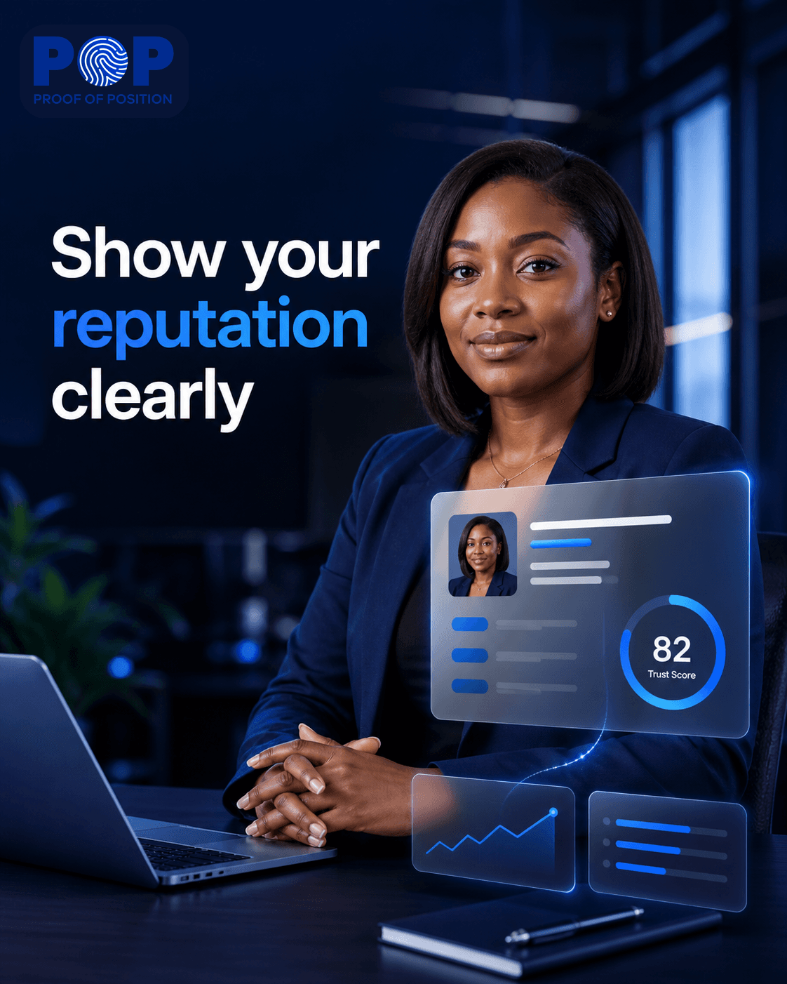 A candidate's verified reputation surfaced clearly to employers
